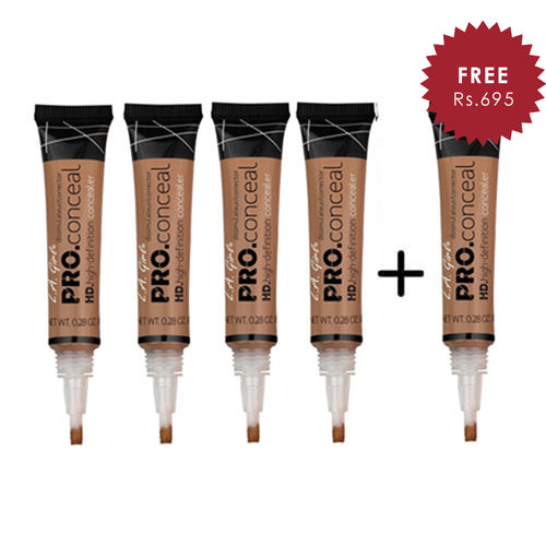 L.A. Girl Pro Conceal HD- Espresso 4pc Set + 1 Full Size Product Worth 25% Value Free