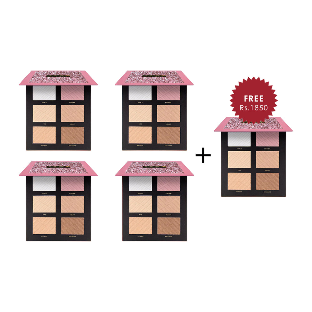 L.A. Girl Reverie 6 Color Highlighter Palette 4pc Set + 1 Full Size Product Worth 25% Value Free