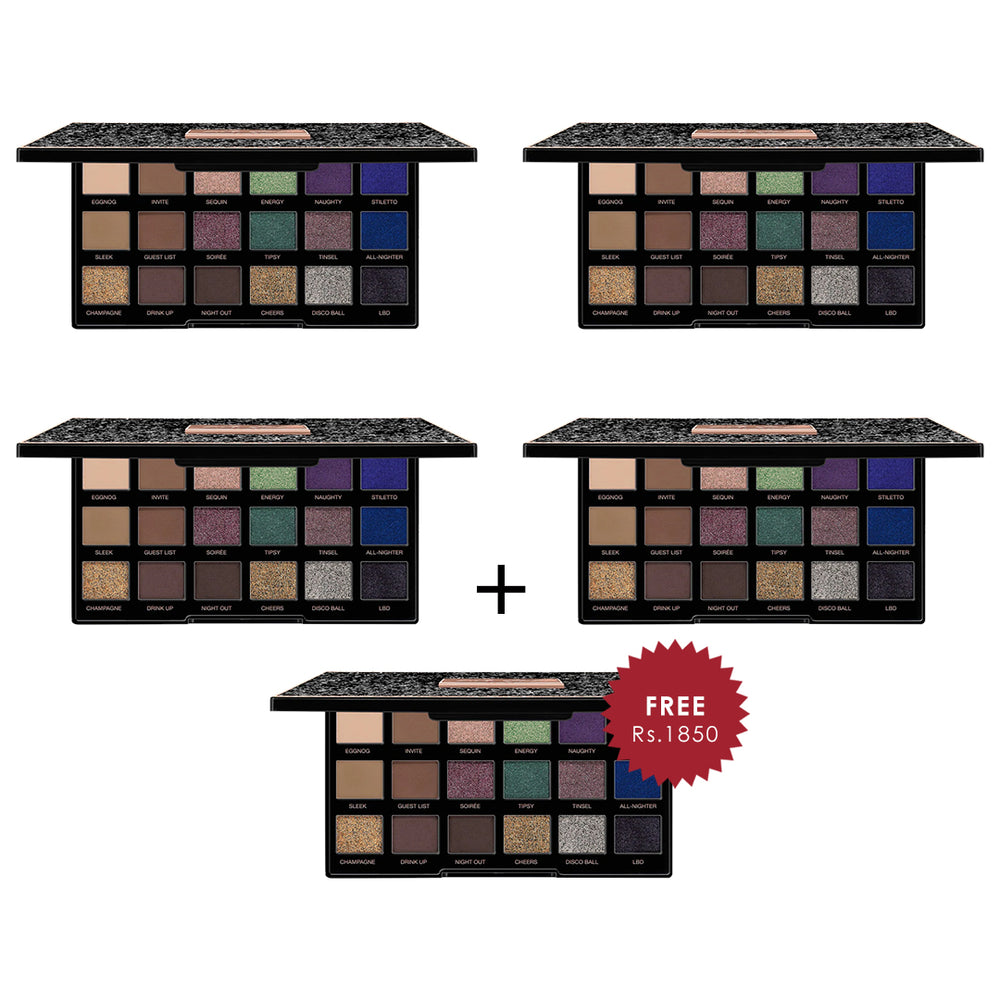 L.A. Girl - 18 Shadows Holi Daze Eyeshadow Palette  4pc Set + 1 Full Size Product Worth 25% Value Free