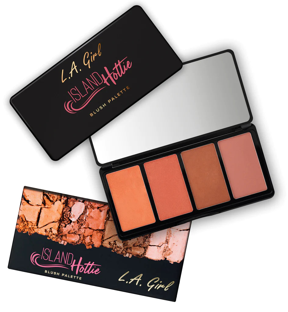 L.A. Girl Fanatic Blush Palette-Island Hottie 4Pc Set + 1 Full Size Product Worth 25% Value Free