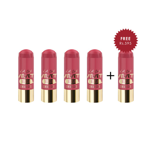 L.A Girl Velvet Contour Sticks Blush - Plush 4pc Set + 1 Full Size Product Worth 25% Value Free