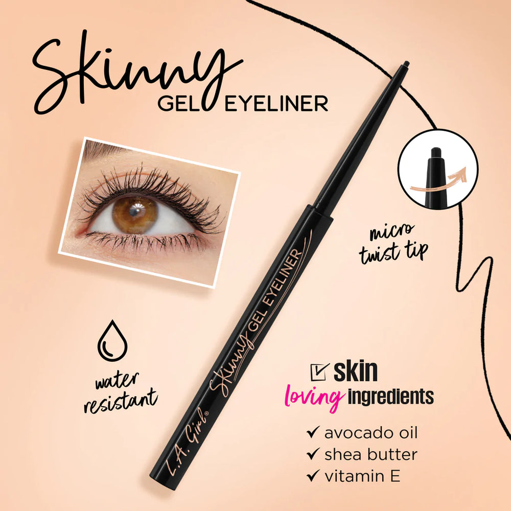 L.A Girl Skiny Gel Liner - Silky Black 4pc Set + 1 Full Size Product Worth 25% Value Free