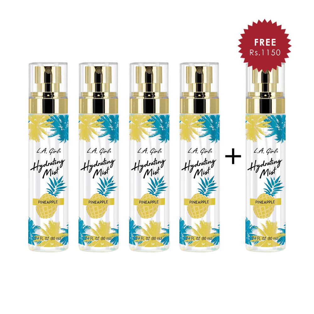 L.A. Girl Hydrating Face Mist Pineapple  4pc Set + 1 Full Size Product Worth 25% Value Free