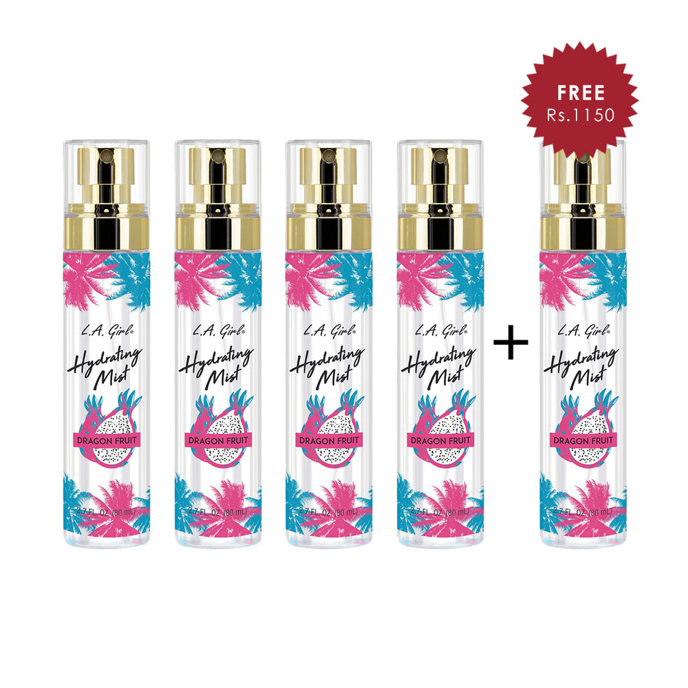 L.A. Girl Hydrating Face Mist Dragon Fruit 4pc Set + 1 Full Size Product Worth 25% Value Free
