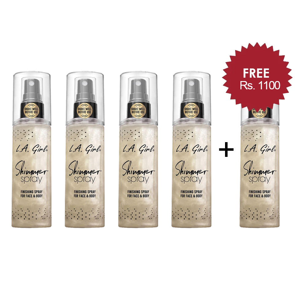 L.A. Girl Shimmer Spray - Gold 4pc Set + 1 Full Size Product Worth 25% Value Free