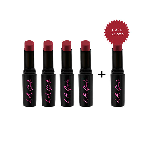 L.A. Girl  Creme Lip Color-Kiss & Tell 4Pc Set + 1 Full Size Product Worth 25% Value Free