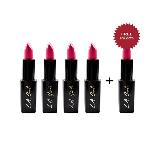 L.A. Girl  Lip Attraction Lipstick-Hyped 4Pc Set + 1 Full Size Product Worth 25% Value Free