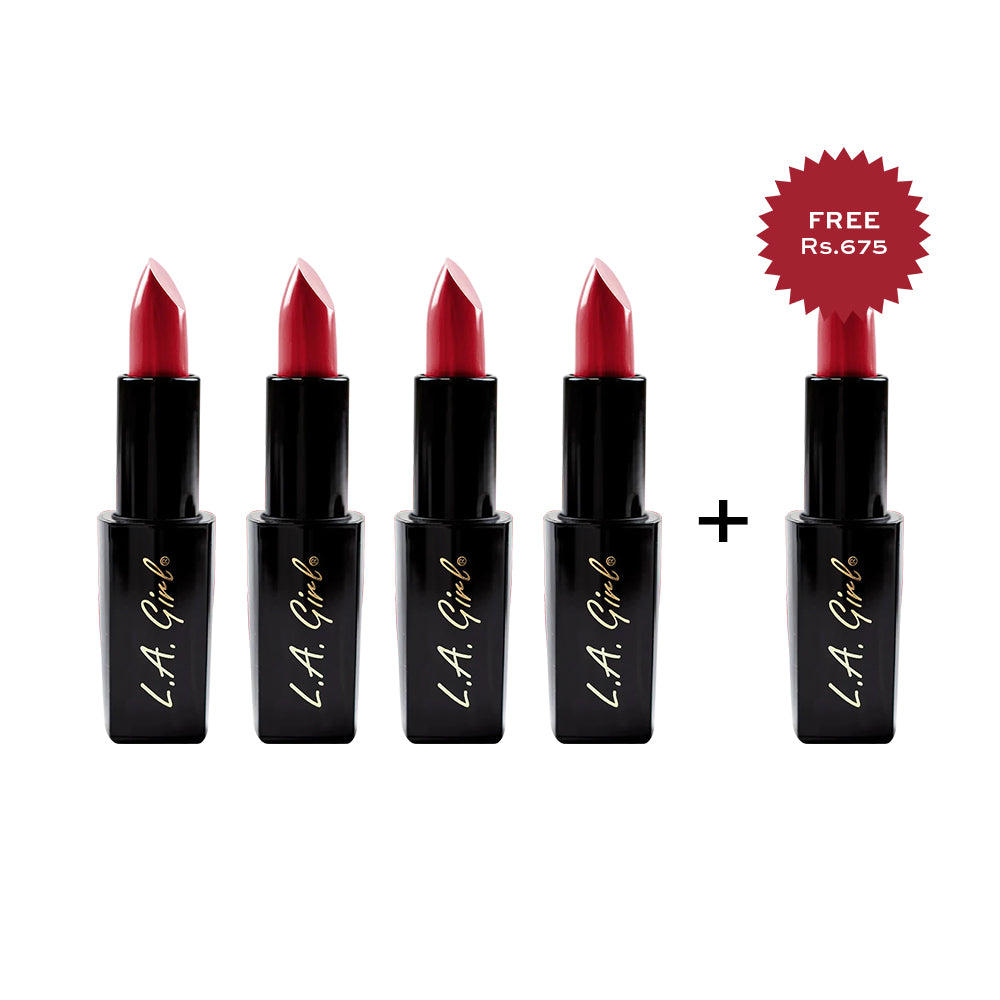 L.A. Girl  Lip Attraction Lipstick-Onfire 4Pc Set + 1 Full Size Product Worth 25% Value Free