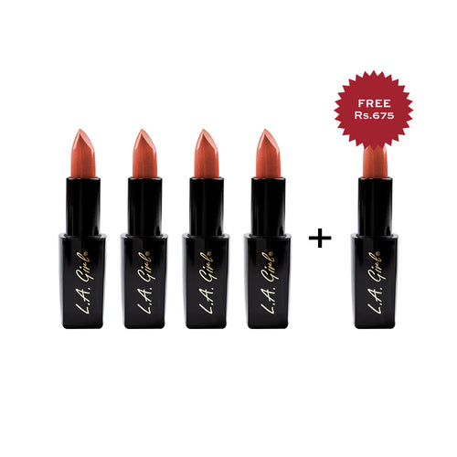 L.A. Girl  Lip Attraction Lipstick-Cinnabun 4Pc Set + 1 Full Size Product Worth 25% Value Free