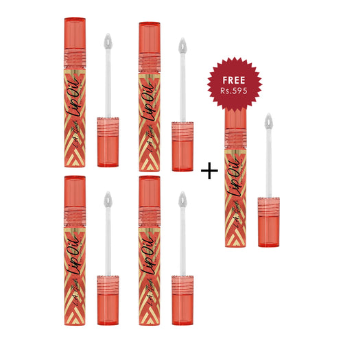 L.A Girl Lip Oil - Shimmer Grapefruit 4pc Set + 1 Full Size Product Worth 25% Value Free