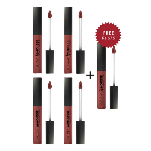 L.A Girl Lip Mousse-Lowkey 4pc Set + 1 Full Size Product Worth 25% Value Free