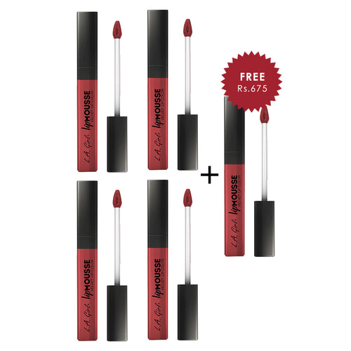 L.A Girl Lip Mousse-BFF 4pc Set + 1 Full Size Product Worth 25% Value Free