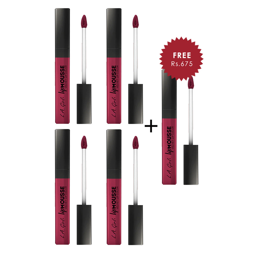 L.A Girl Lip Mousse-Stunning 4pc Set + 1 Full Size Product Worth 25% Value Free