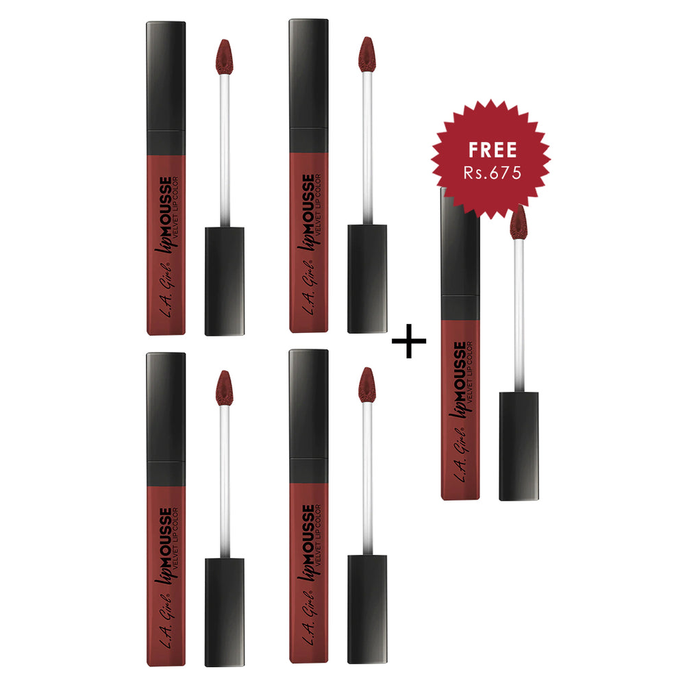 L.A Girl Lip Mousse-Unstoppable 4pc Set + 1 Full Size Product Worth 25% Value Free