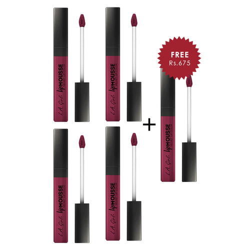 L.A Girl Lip Mousse-Moody 4pc Set + 1 Full Size Product Worth 25% Value Free