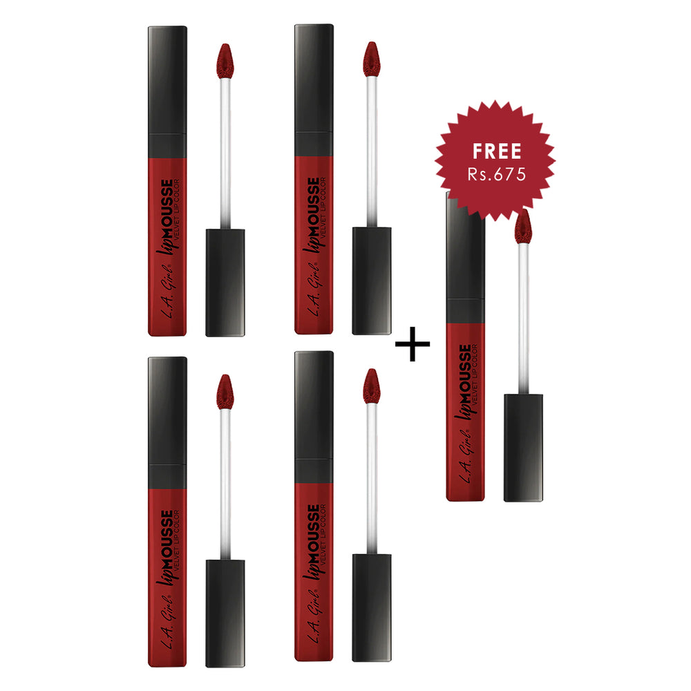 L.A Girl Lip Mousse-Vibe 4pc Set + 1 Full Size Product Worth 25% Value Free