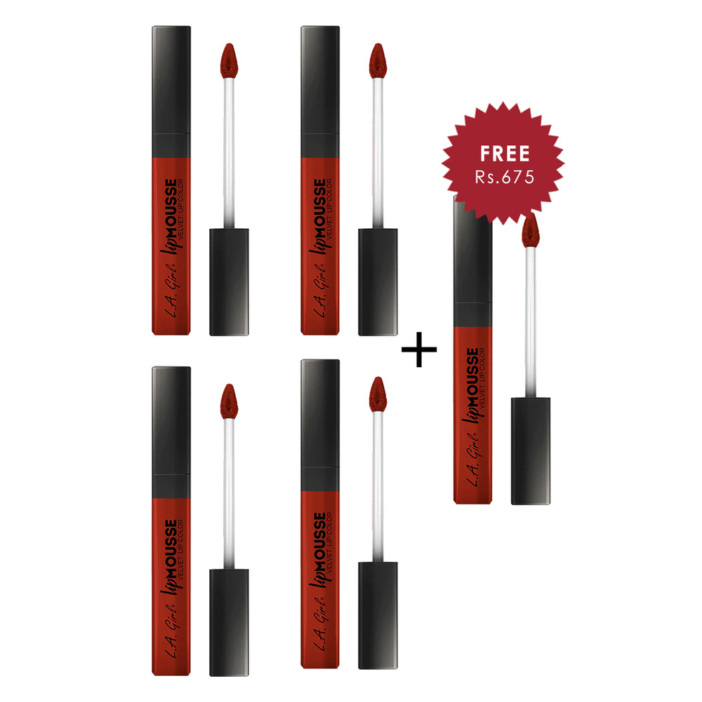 L.A Girl Lip Mousse-Attiitude 4pc Set + 1 Full Size Product Worth 25% Value Free