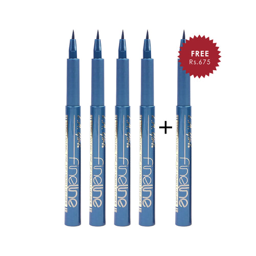 L.A. Girl Fineline Liquid Eyeliner-Dark Blue 4Pc Set + 1 Full Size Product Worth 25% Value Free