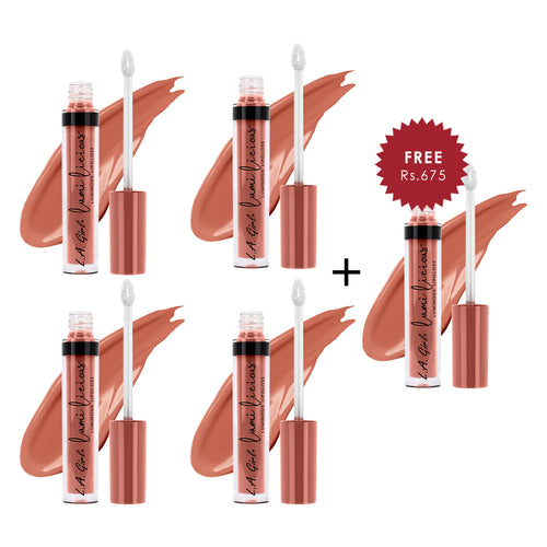 L.A. Girl Lumilicious Lip Gloss Crushing 4pc Set + 1 Full Size Product Worth 25% Value Free