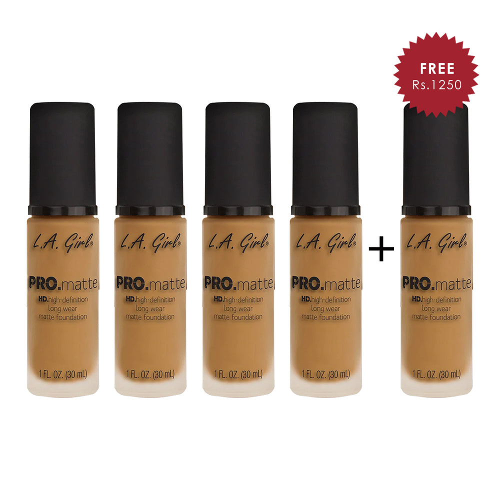 L.A. Girl Hd Pro.Matte Foundation-Sand 4Pc Set + 1 Full Size Product Worth 25% Value Free