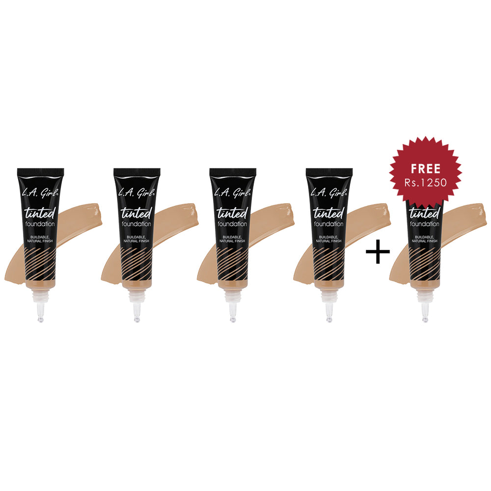 L.A. Girl - Tinted Foundation- Warm Sand  4pc Set + 1 Full Size Product Worth 25% Value Free