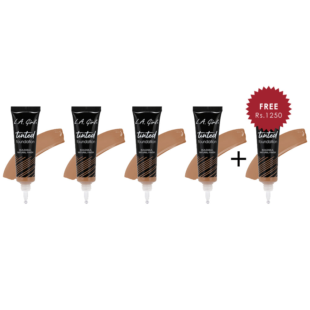 L.A. Girl - Tinted Foundation- Rich Honey  4pc Set + 1 Full Size Product Worth 25% Value Free