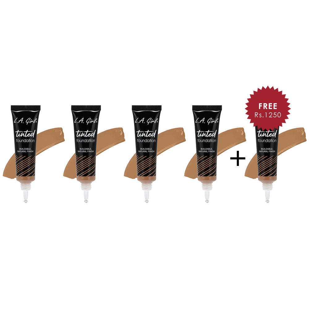 L.A. Girl - Tinted Foundation- Almond  4pc Set + 1 Full Size Product Worth 25% Value Free