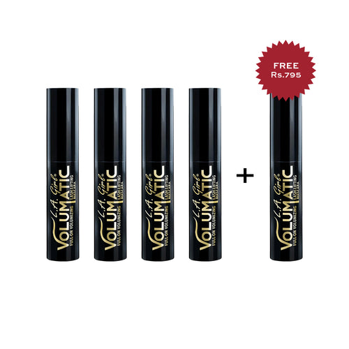 L.A. Girl  Volumatic Mascara-Black Brown 4Pc Set + 1 Full Size Product Worth 25% Value Free