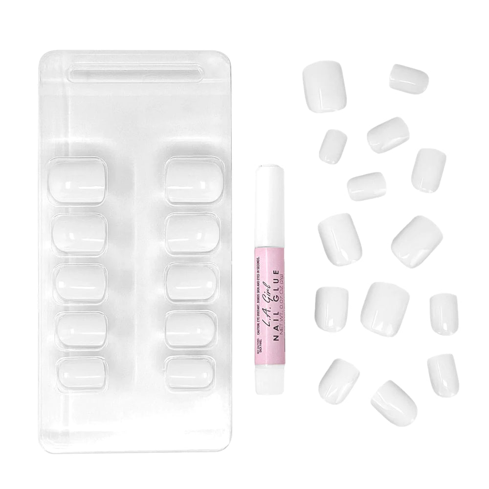 L.A.Girl Oh  So Shiny Artificial Nail Tips-Cloud Nine -25 Pc Kit 4pc Set + 1 Full Size Product Worth 25% Value Free