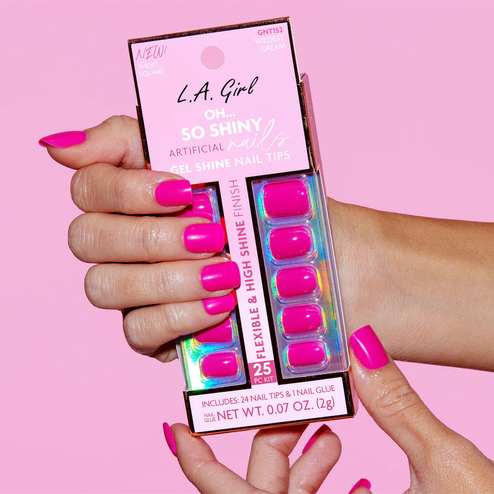 L.A.Girl Oh So Shiny Artificial Nail Tips-Wildest Dream -25 Pc Kit 4pc Set + 1 Full Size Product Worth 25% Value Free