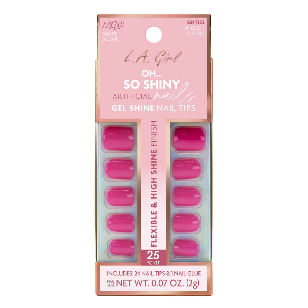 L.A.Girl Oh So Shiny Artificial Nail Tips-Wildest Dream -25 Pc Kit 4pc Set + 1 Full Size Product Worth 25% Value Free
