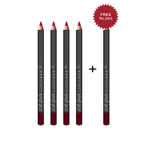 L.A. Girl  Lipliner Pencil-Burgundy 4Pc Set + 1 Full Size Product Worth 25% Value Free