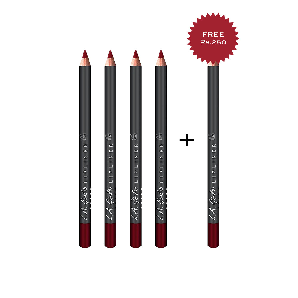 L.A. Girl  Lipliner Pencil-Maroon 4Pc Set + 1 Full Size Product Worth 25% Value Free