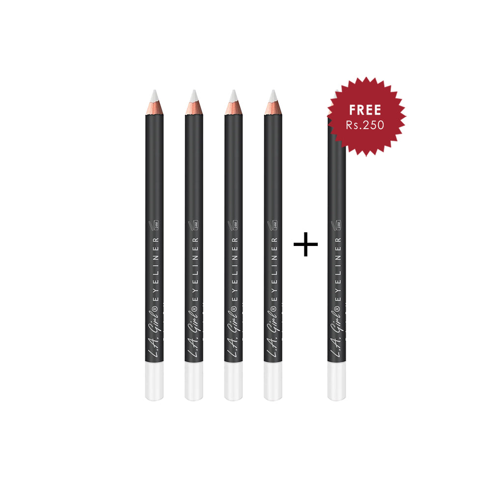 L.A Girl Eyeliner Pencil - White 4pc Set + 1 Full Size Product Worth 25% Value Free