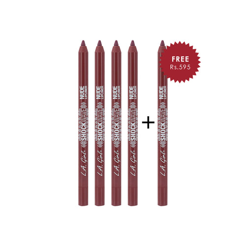 L.A. Girl Shockwave Nude Lip Liner-Rosewood 4Pc Set + 1 Full Size Product Worth 25% Value Free