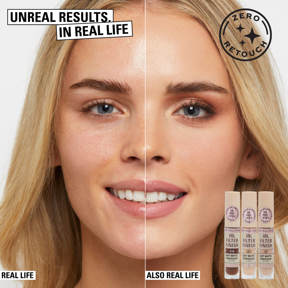Makeup Revolution IRL Filter Finish Concealer C2 4pc Set + 1 Full Size Product Worth 25% Value Free