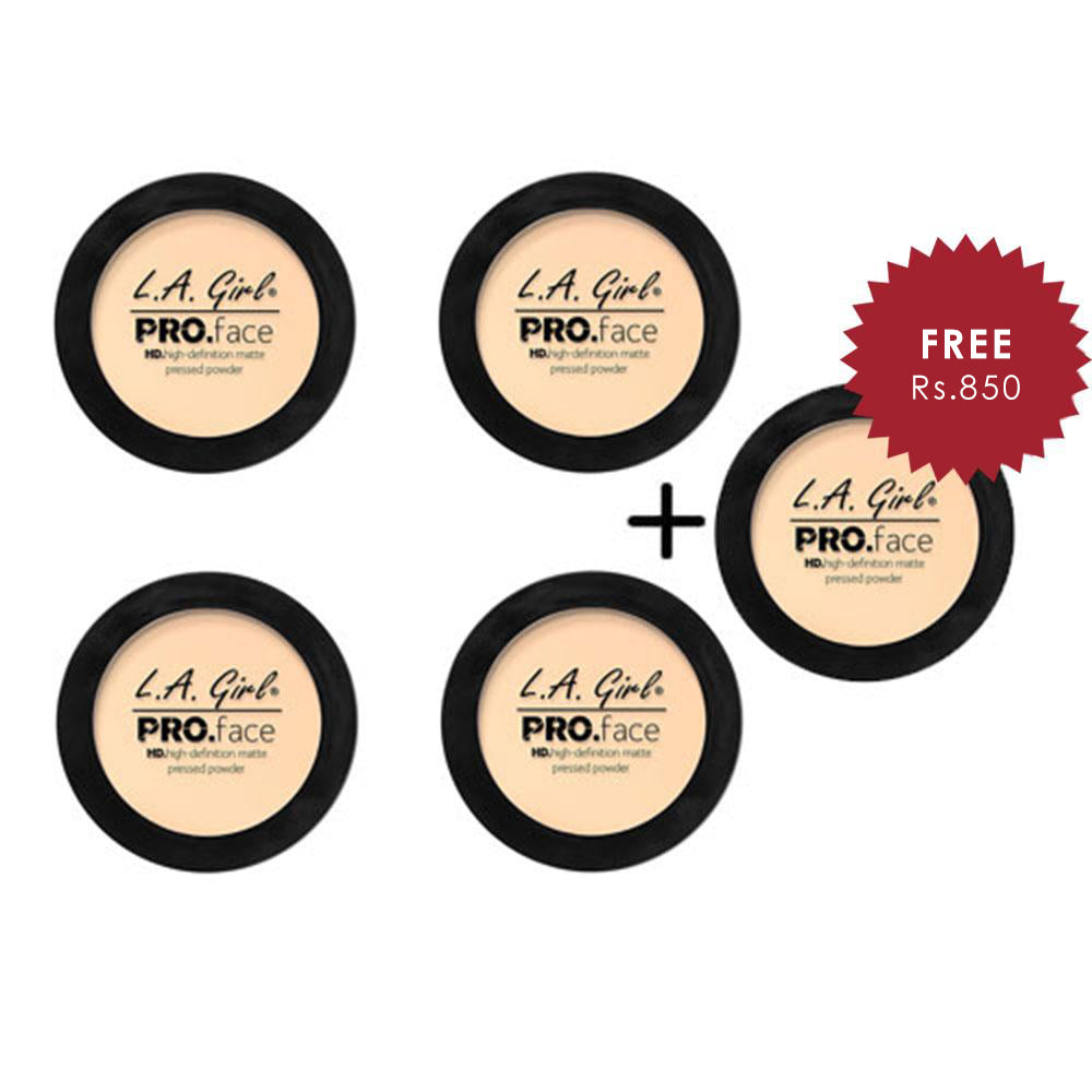 L.A. Girl HD Pro Face Pressed Powder - Fair 4pc Set + 1 Full Size Product Worth 25% Value Free