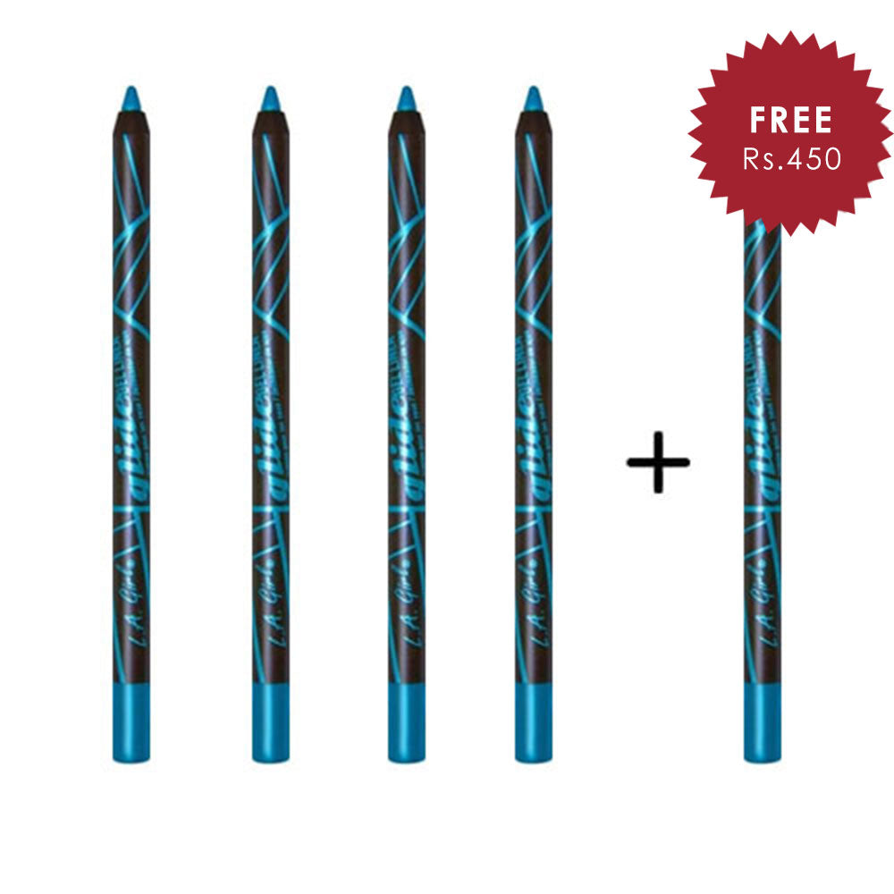 L.A. Girl Glide Gel Eye Liner Pencil - Aquatic 4pc Set + 1 Full Size Product Worth 25% Value Free