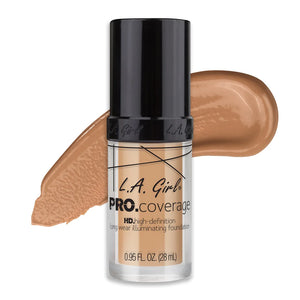 L.A. Girl Pro Coverage Illuminating HD Foundation- Natural 4pc Set + 1 Full Size Product Worth 25% Value Free