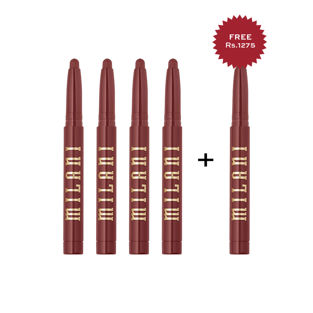 Milani Ludicrous Matte Lip Crayon 150 Lovesick 4pc Set + 1 Full Size Product Worth 25% Value Free