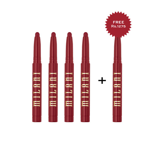 Milani Ludicrous Matte Lip Crayon 170 Good Side 4pc Set + 1 Full Size Product Worth 25% Value Free