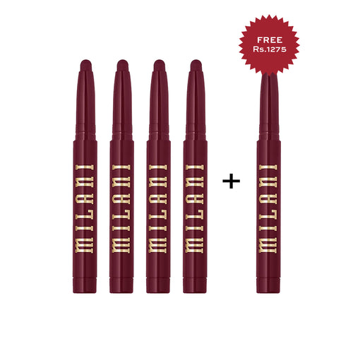 Milani Ludicrous Matte Lip Crayon 180 Reckless 4pc Set + 1 Full Size Product Worth 25% Value Free