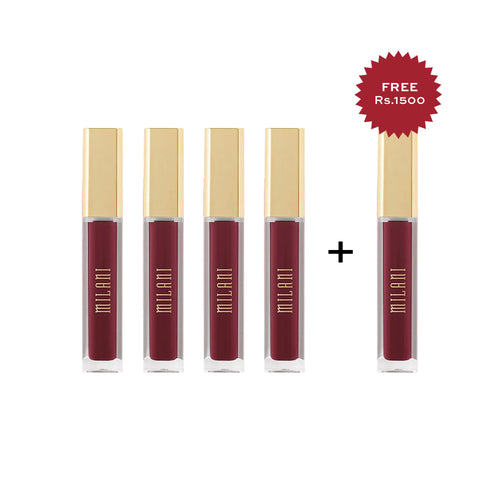 Milani Amore Matte Lip Crème Gorgeous 4pc Set + 1 Full Size Product Worth 25% Value Free