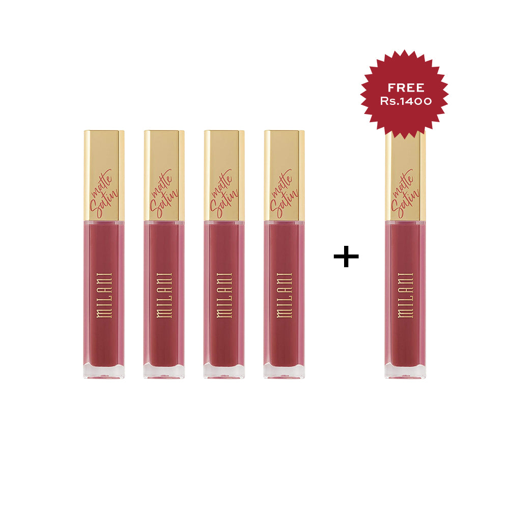 Milani Amore Satin Matte Lip Crème Velour 4pc Set + 1 Full Size Product Worth 25% Value Free