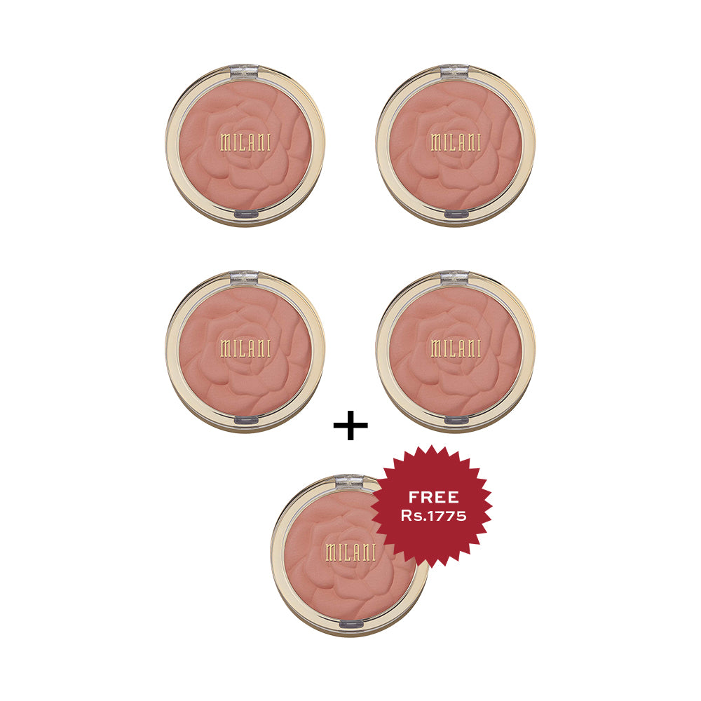 Milani Rose Powder Blush Tea Rose 4pc Set + 1 Full Size Product Worth 25% Value Free