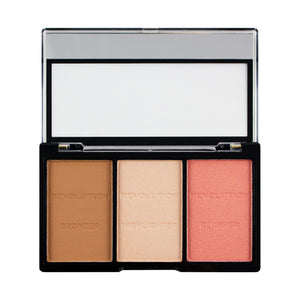 Makeup Revolution Ultra Brightening Contour Kit Fair C01 4pc Set + 1 Full Size Product Worth 25% Value Free