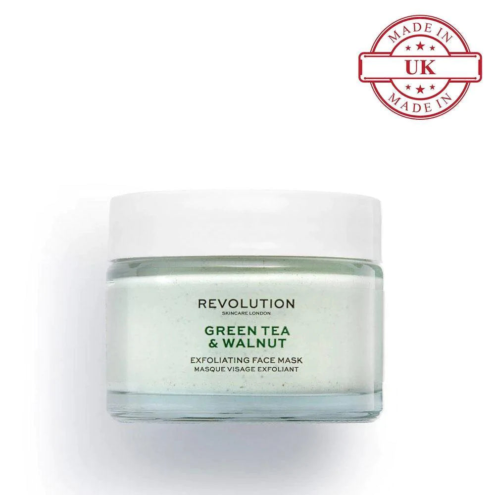 Revolution Skin Green Tea & Walnut Exfoliating Face Mask 4pc Set + 1 Full Size Product Worth 25% Value Free