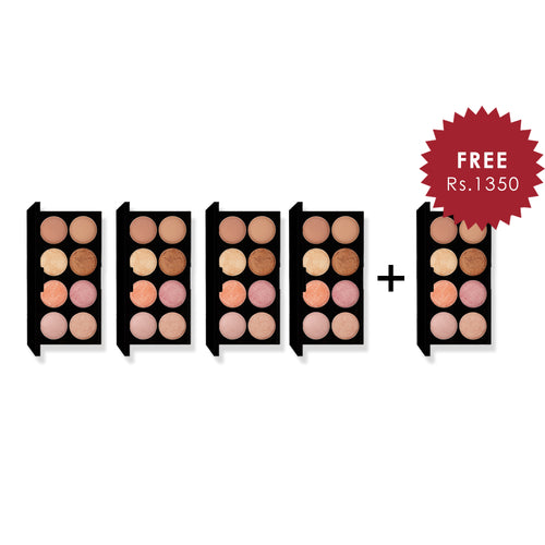 Makeup Revolution Ultra Palette Golden Sugar 2 - Blush, Bronze & Highlight 4Pcs Set + 1 Full Size Product Worth 25% Value Free