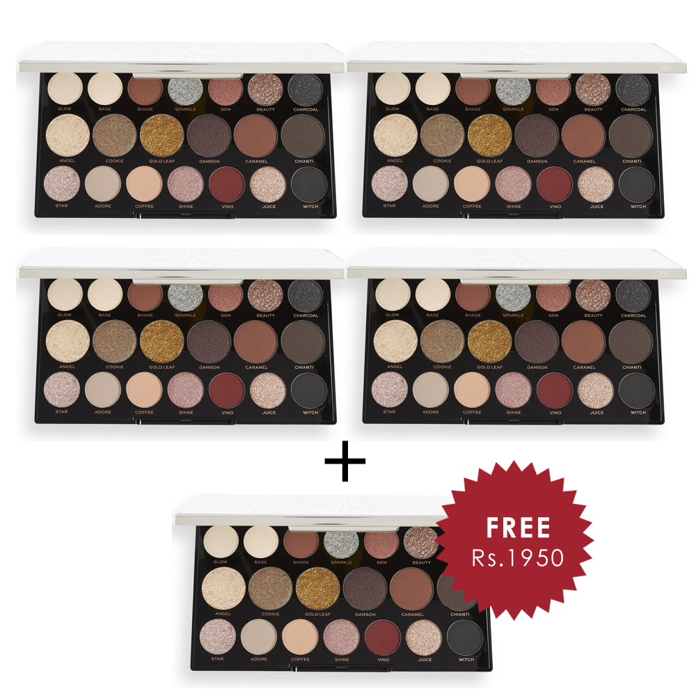 Revolution Precious Glamour MegStar Eyeshadow palette Crystal Luxe 4pc Set + 1 Full Size Product Worth 25% Value Free