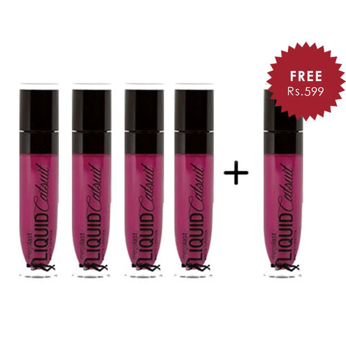 Wet N Wild Megalast Liquid Catsuit Matte Lipstick - Berry Recognize 4pc Set + 1 Full Size Product Worth 25% Value Free